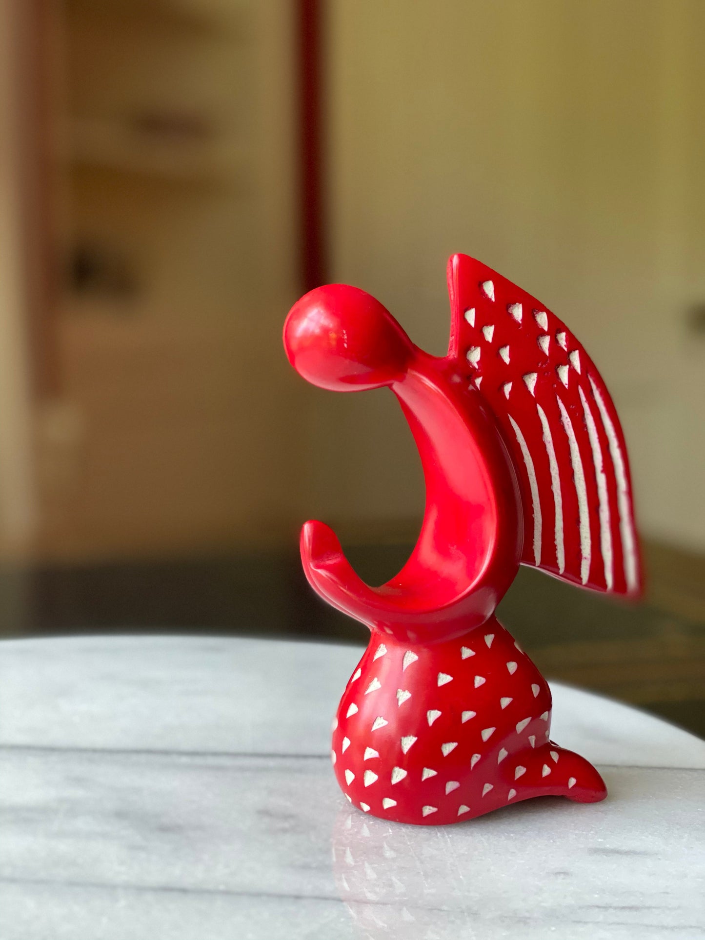 praying-angel-soapstone-sculpture-red-finish