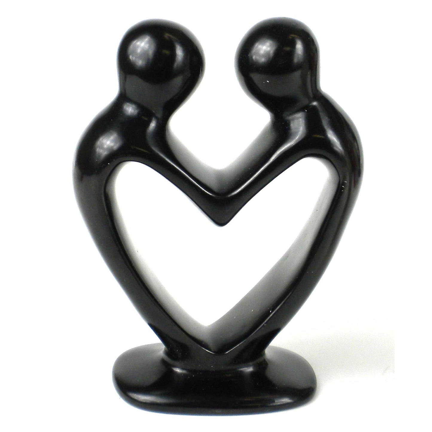Soapstone Lovers Heart Black — 6 Inch