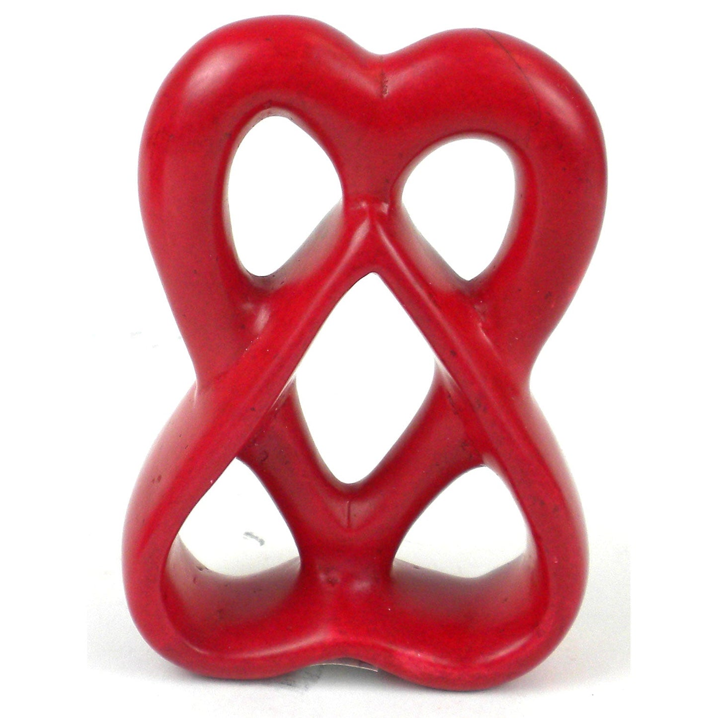 Double Heart 4 Inch Red