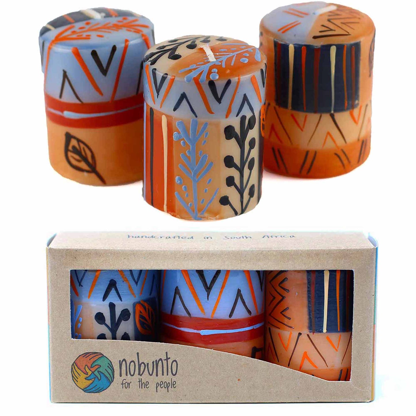 Hand Painted Candles in Uzushi Design (box of Three)