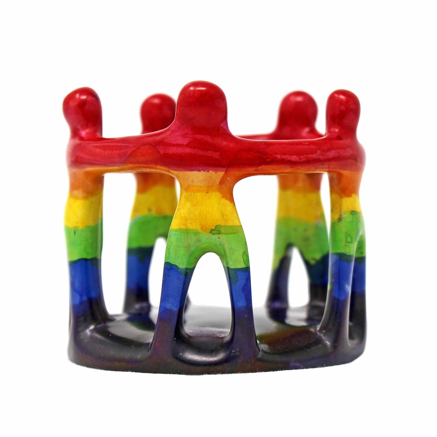 Rainbow Circle of Friends Painted Sculpture, 3 to 3.5-Inch