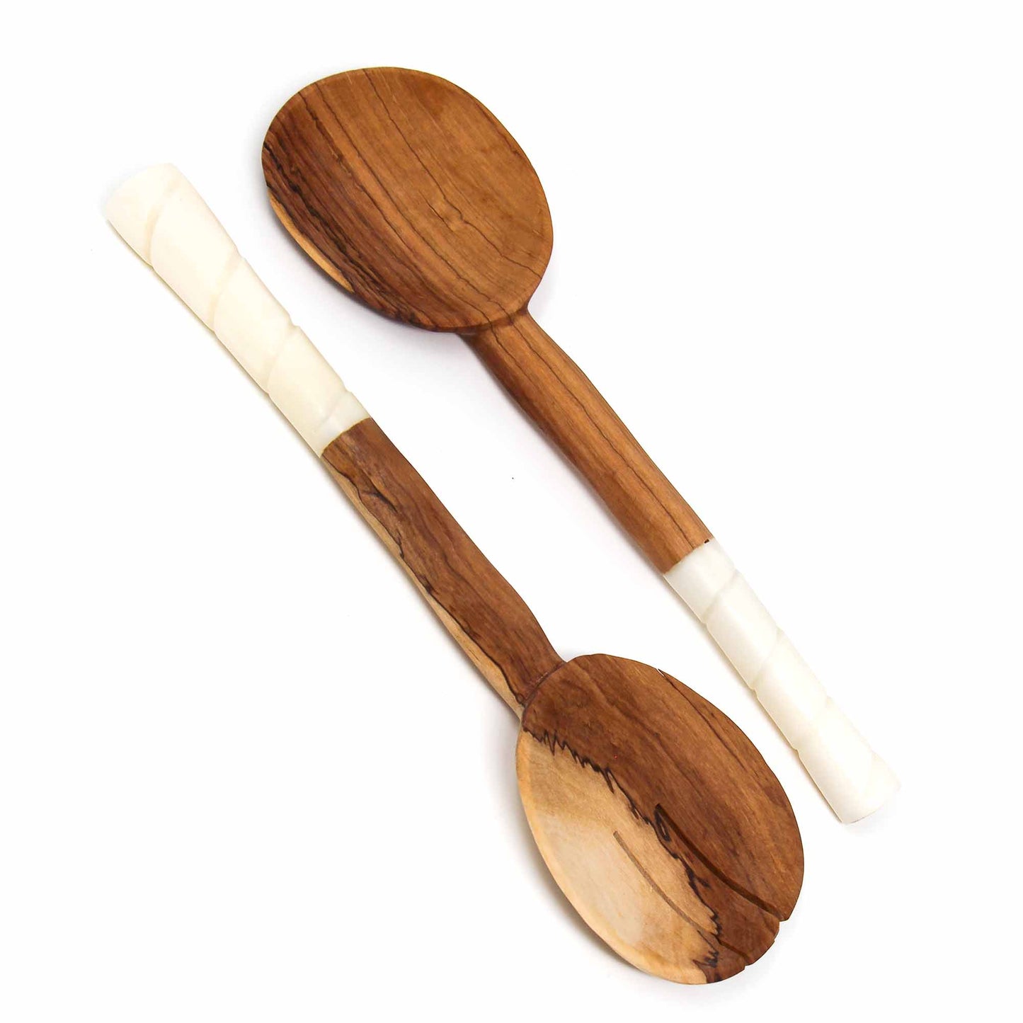 olive-wood-salad-servers-with-bone-handles-white-with-etching-design
