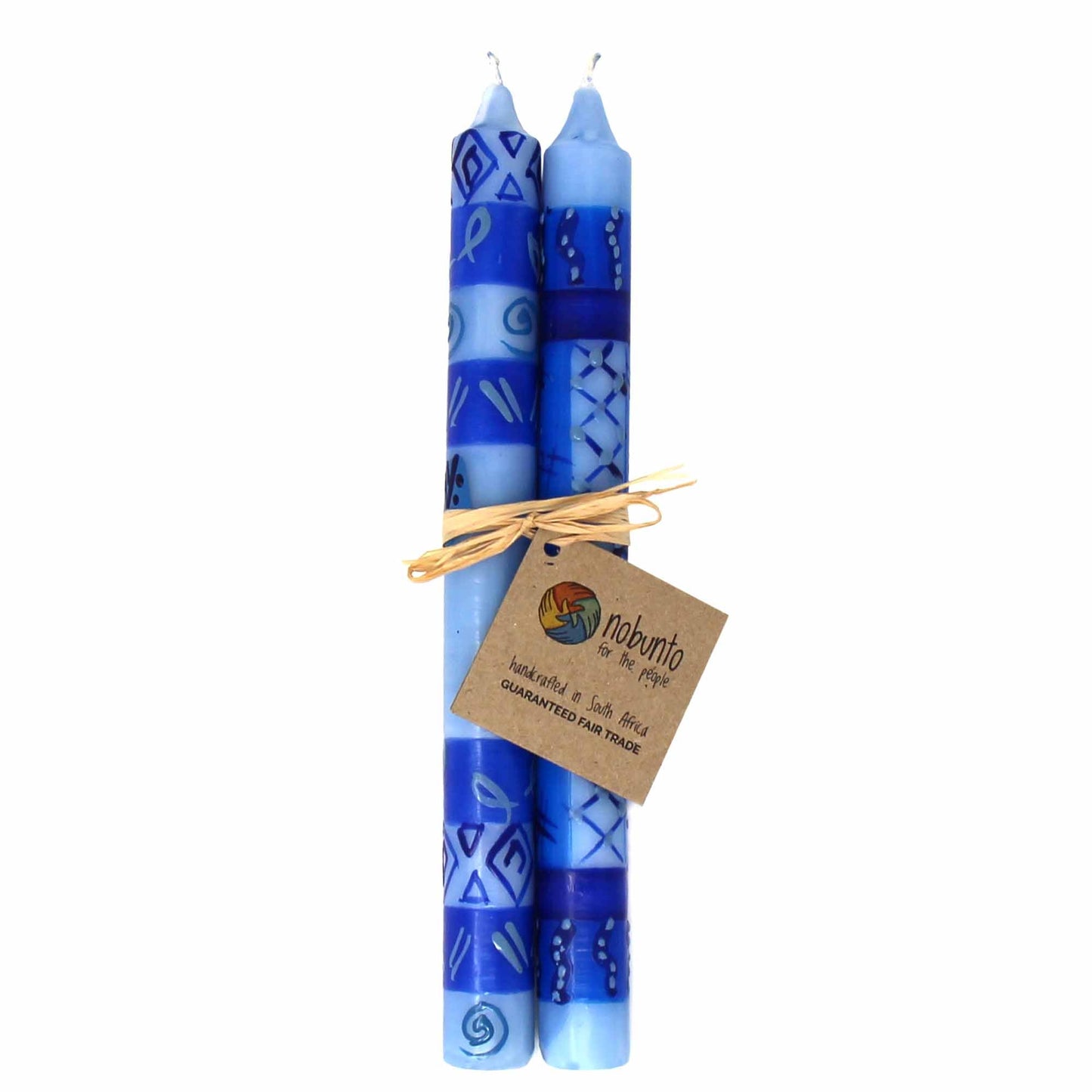 Tall Hand Painted Candles — Pair -Feruzi Design