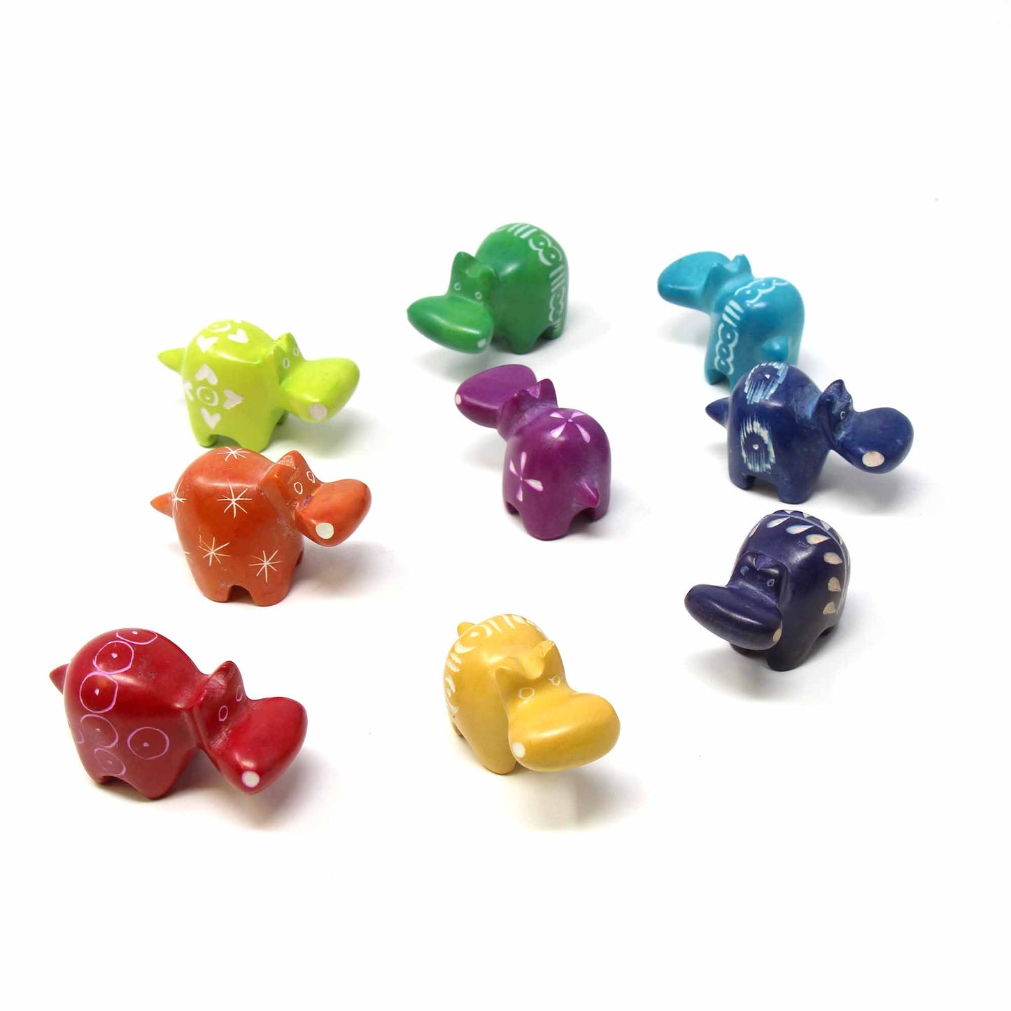 Soapstone Tiny Hippos — Assorted Pack of 5 Colors