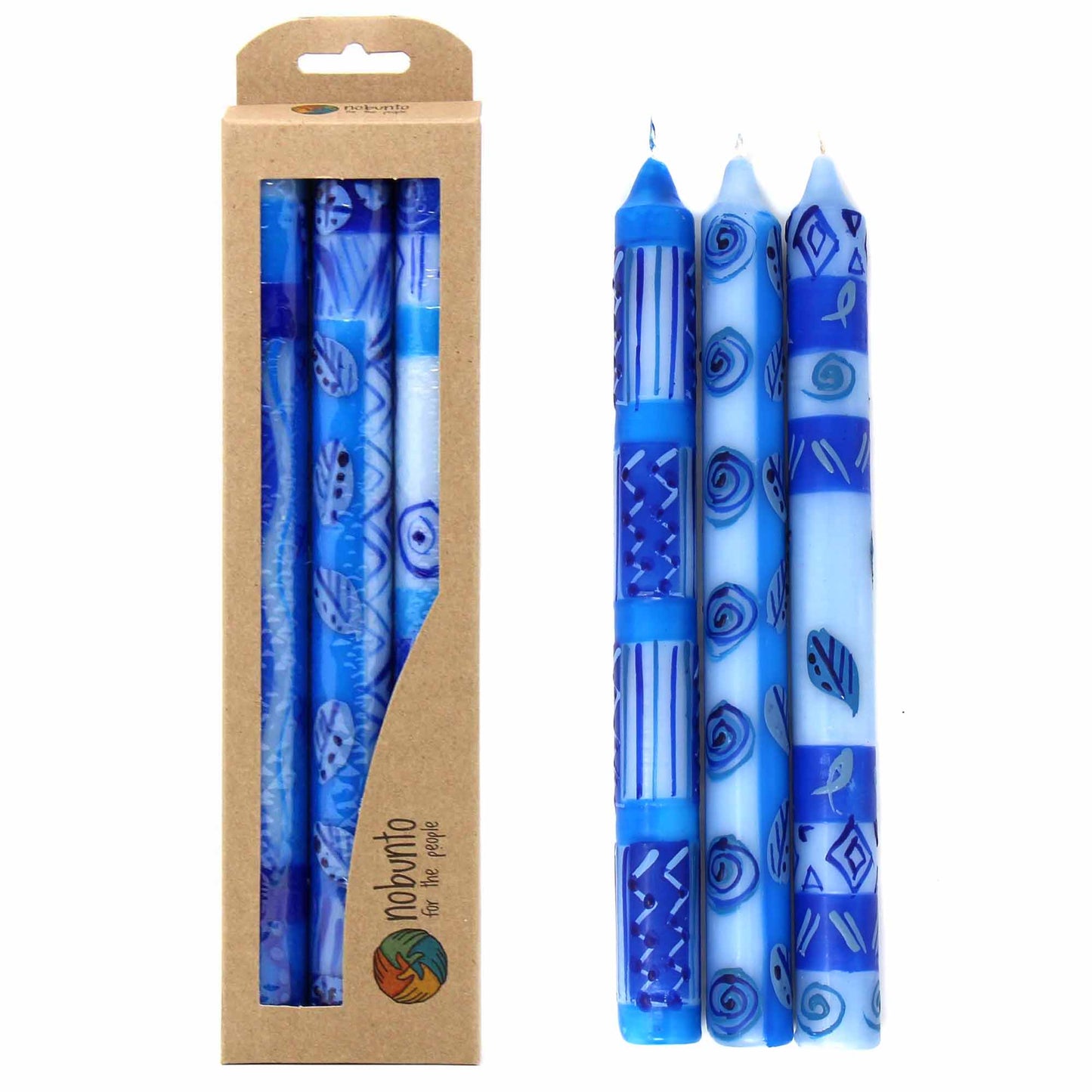 Tall Hand Painted Candles — Three in Box — Feruzi Design