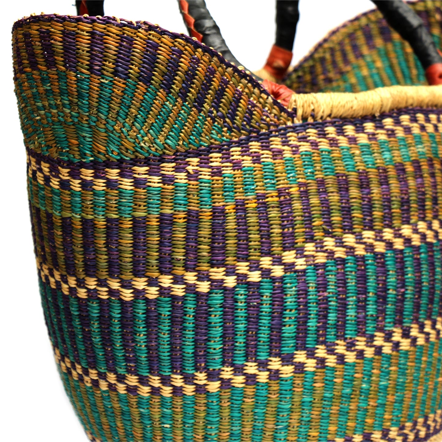 bolga-tote-mixed-colors-with-leather-handle-18-inch