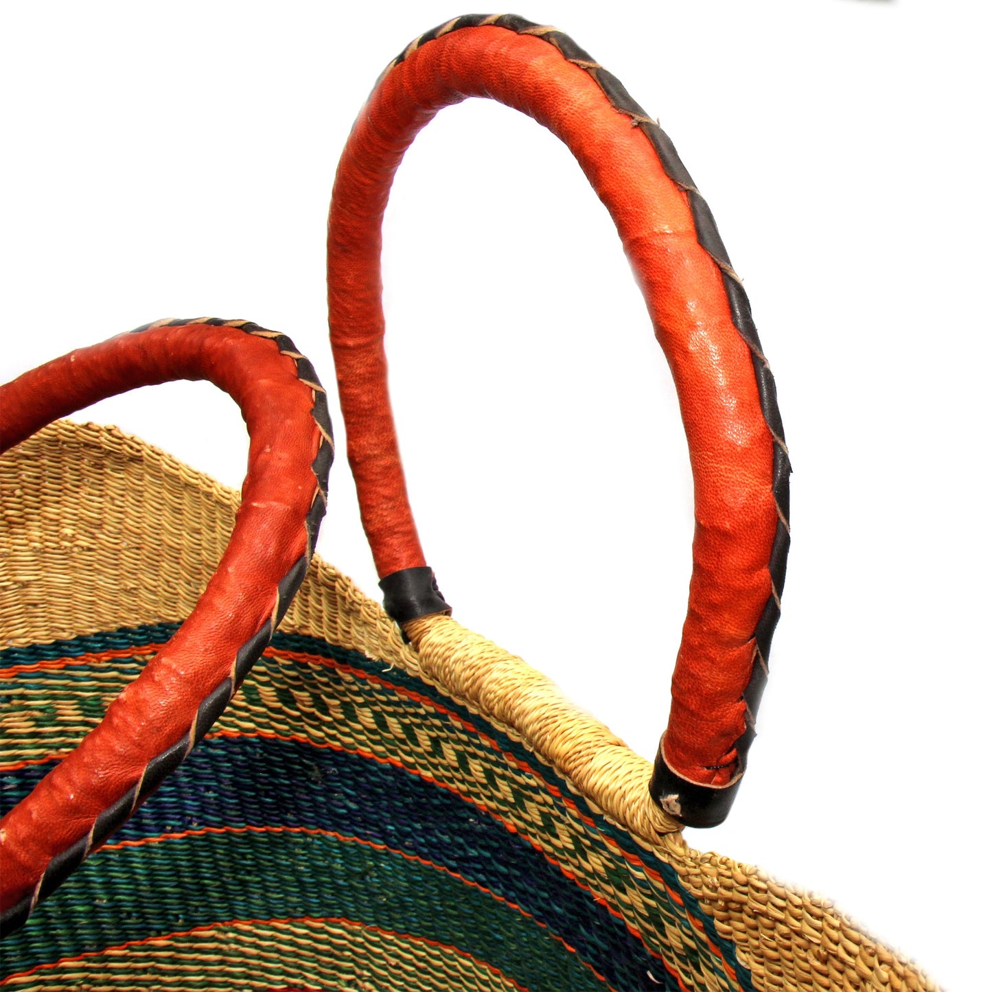 bolga-tote-mixed-colors-with-leather-handle-18-inch