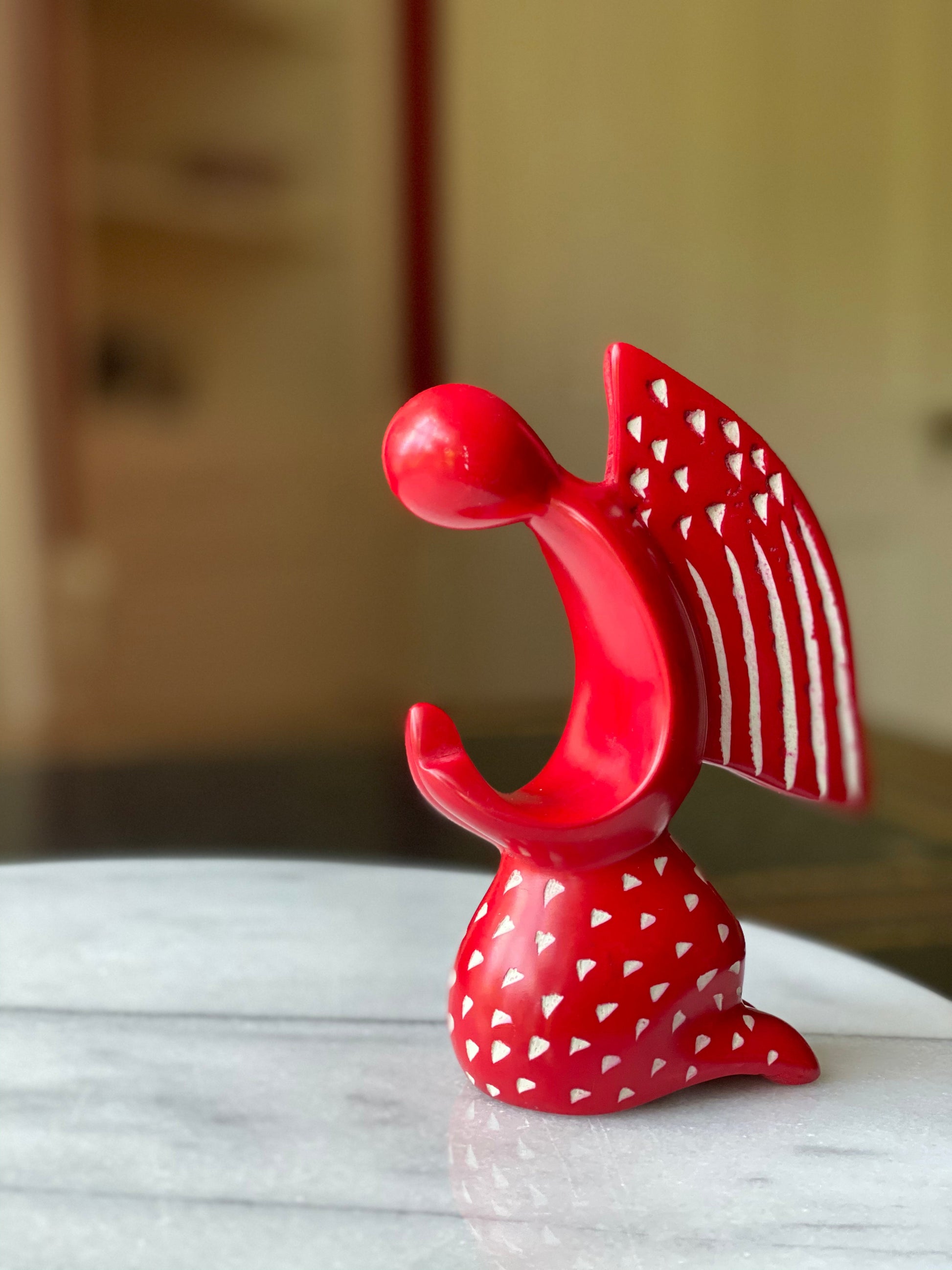 praying-angel-soapstone-sculpture-red-finish