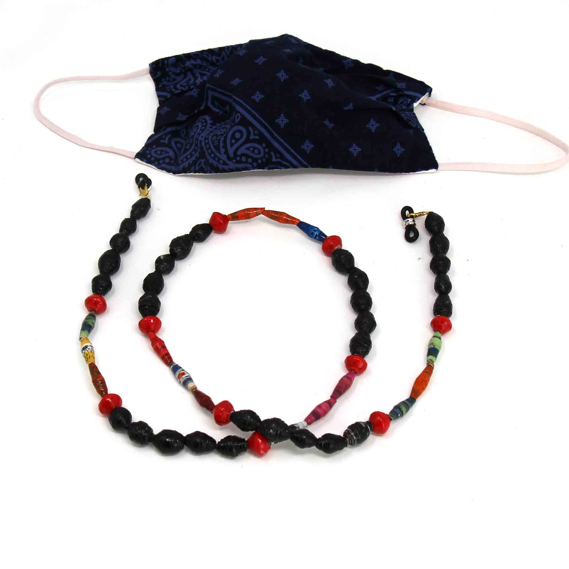 face-mask-eyeglass-paper-bead-chain-black-and-red