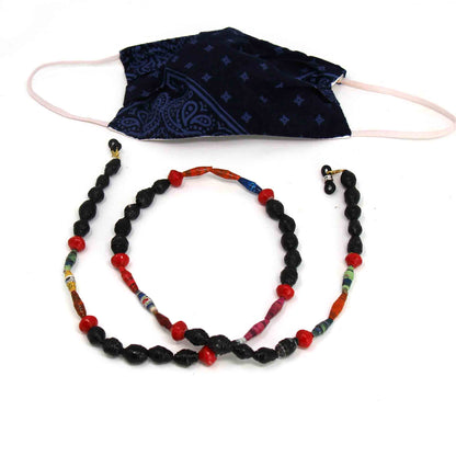 face-mask-eyeglass-paper-bead-chain-black-and-red