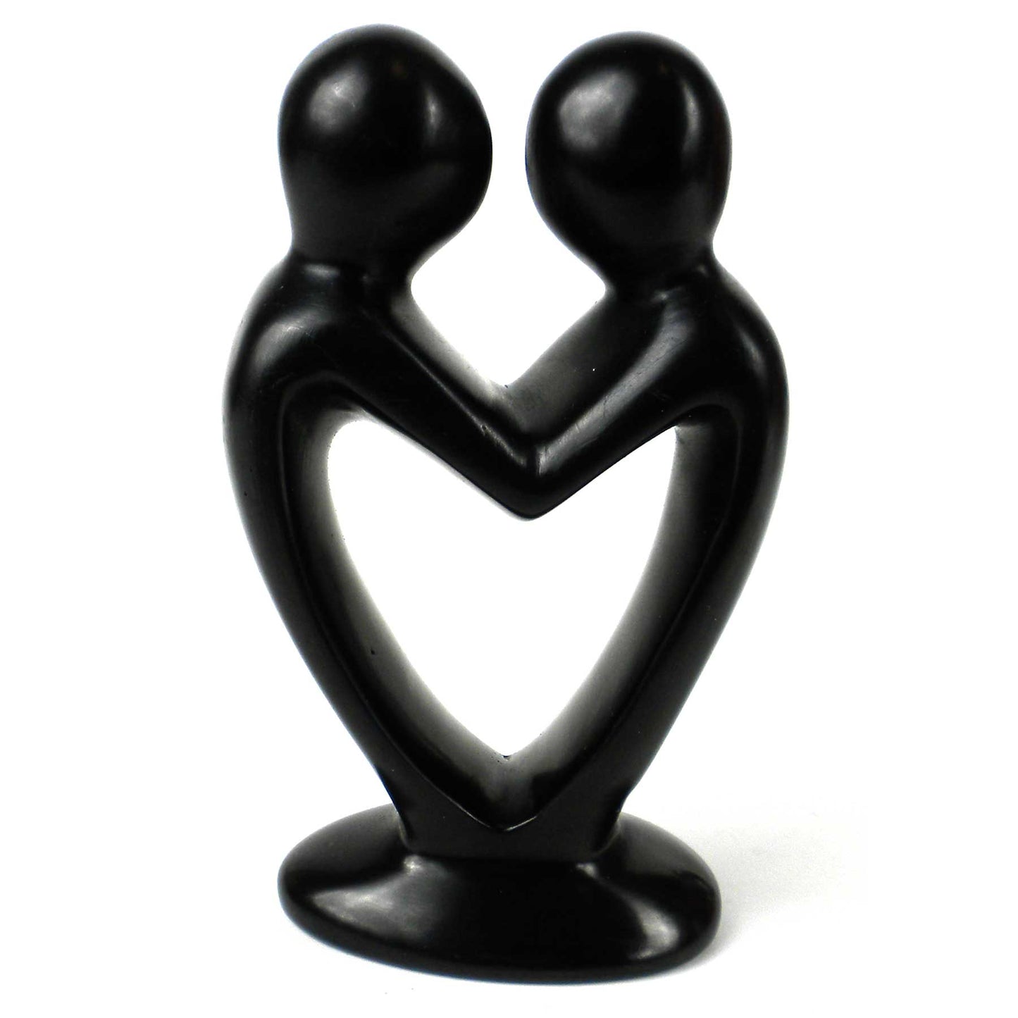Soapstone Lovers Heart Black — 4 Inch