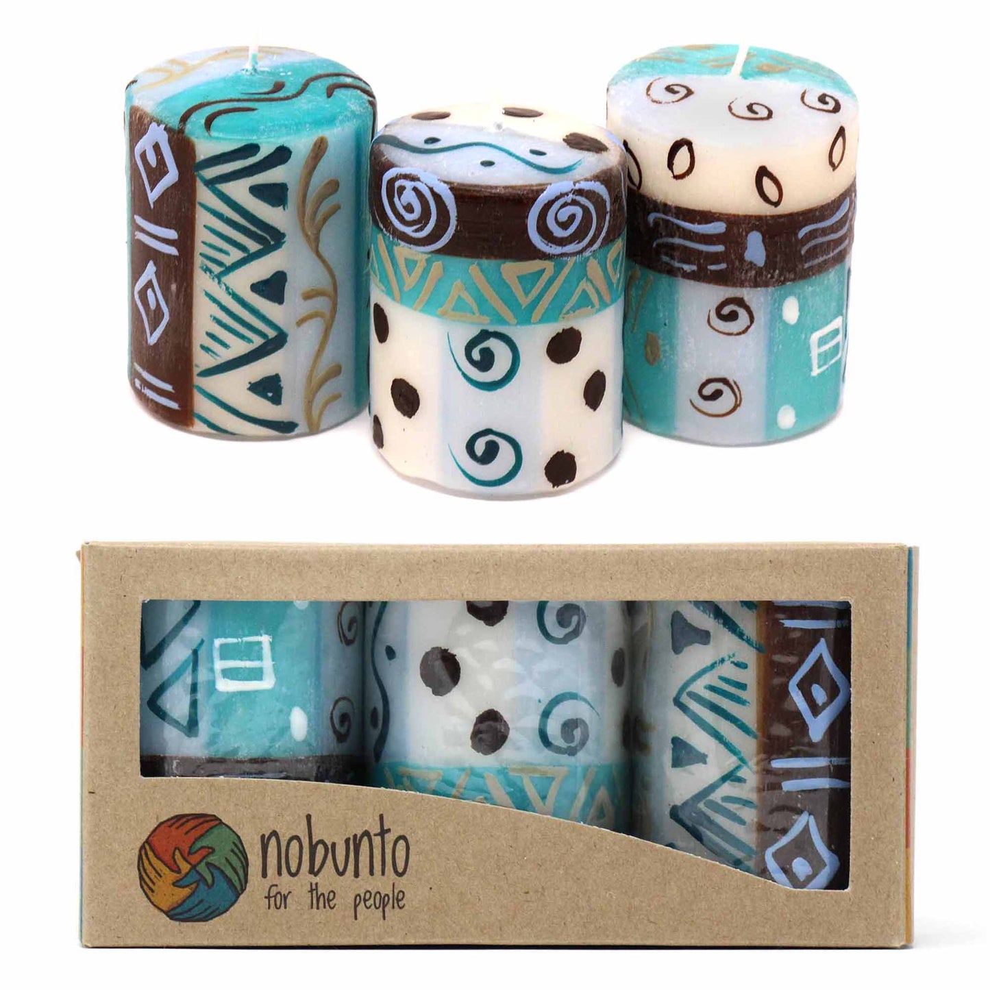 Set of Three Boxed Hand-Painted Candles — Maji Design