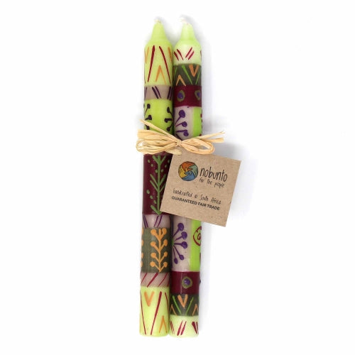 Hand Painted Candles in Kileo Design (pair of Tapers)
