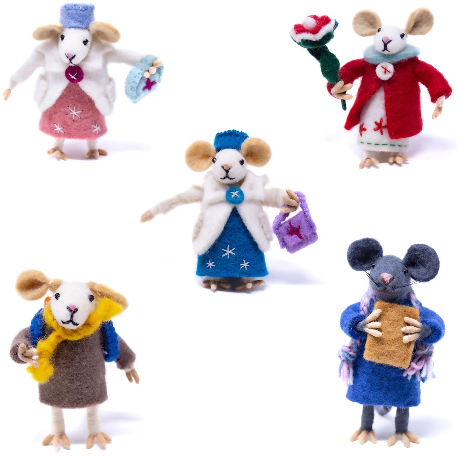 family-of-mice-handmade-fel-collectibles-set-of-five