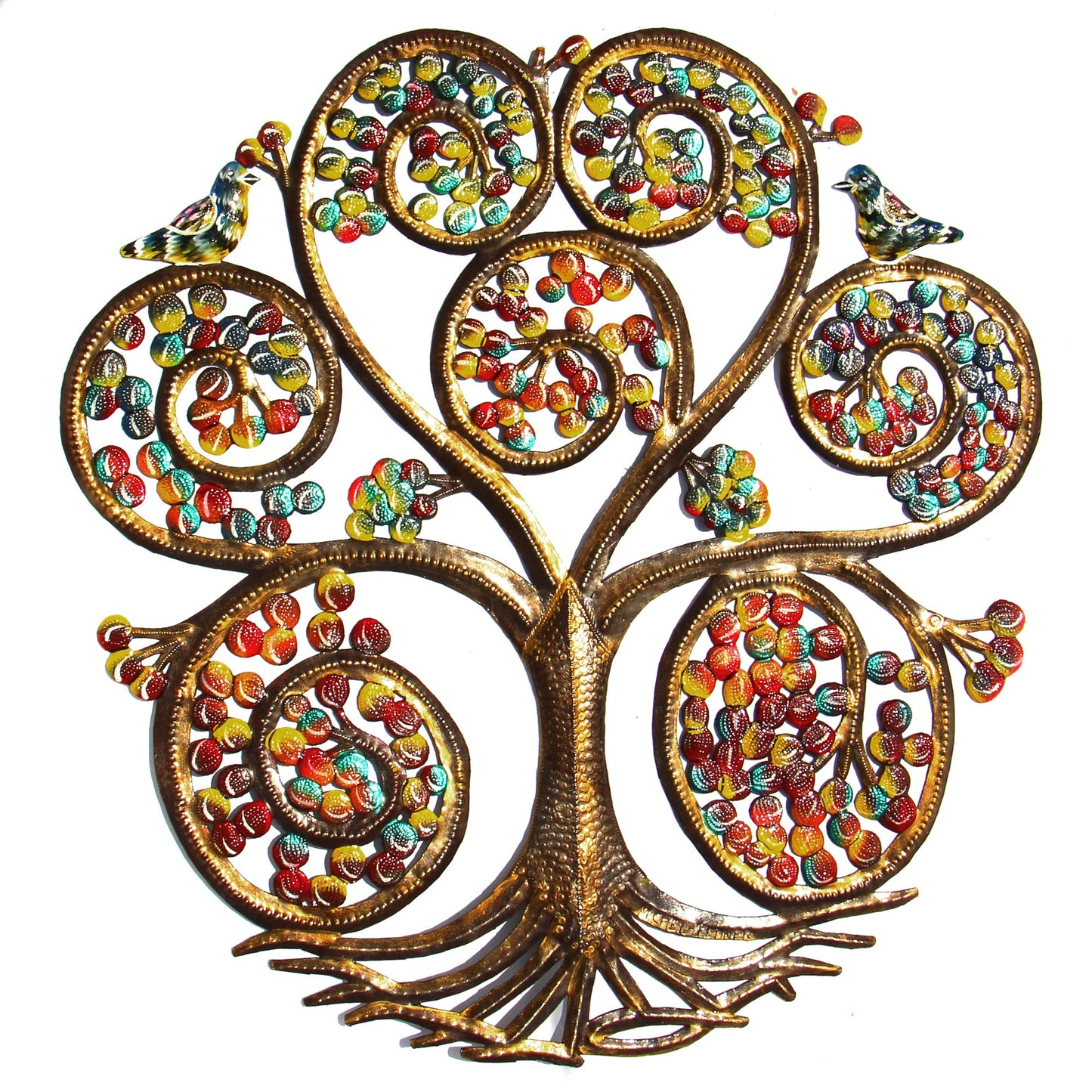 autumn-spiral-tree-of-life-haitian-steel-drum-wall-art