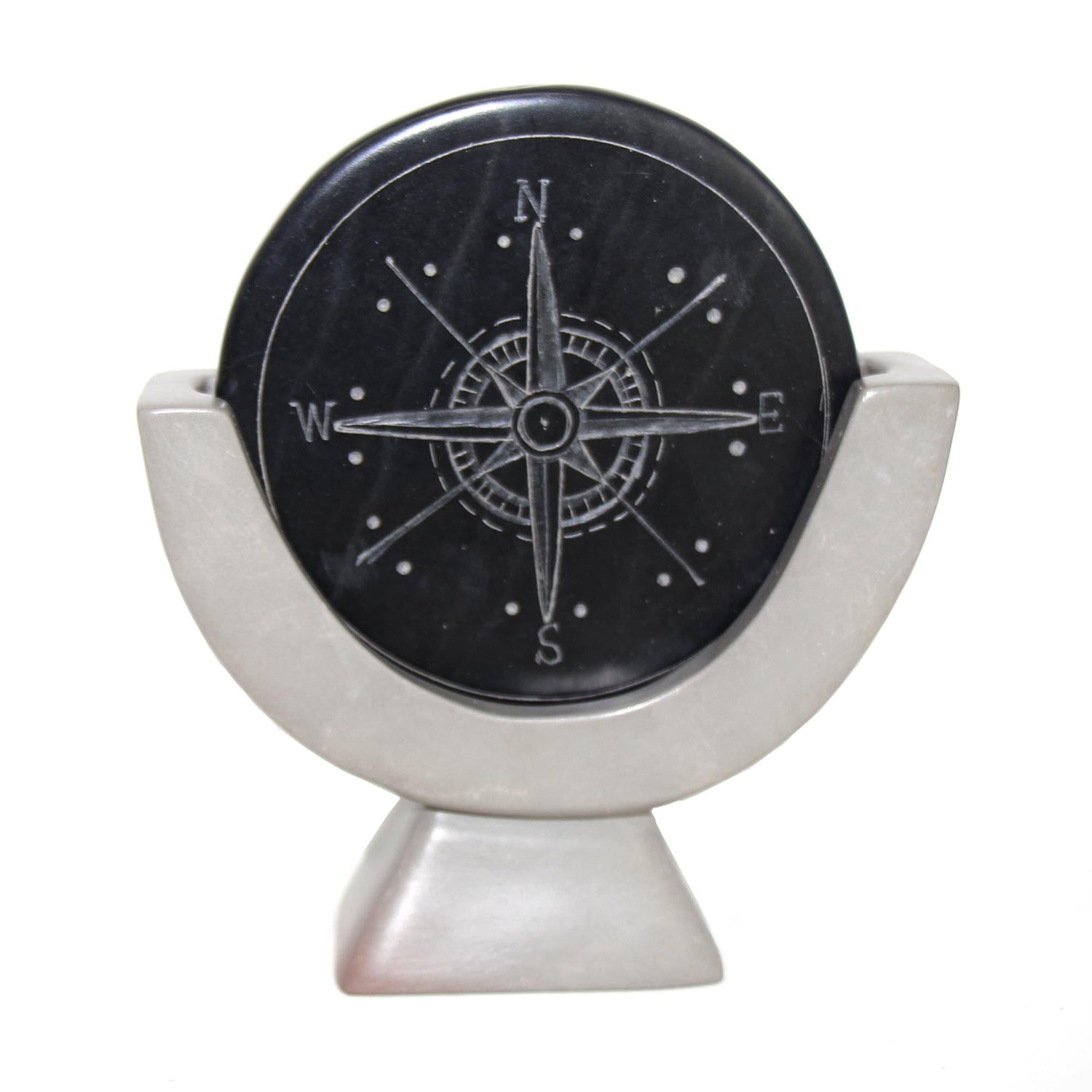 compass-soapstone-sculpture-dark-gray-stone