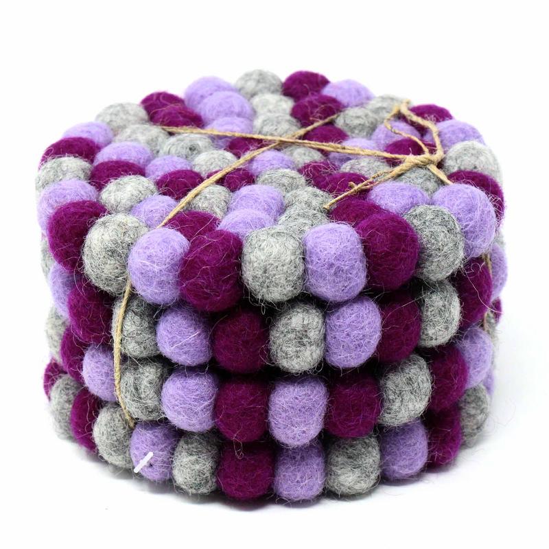 hand-crafted-felt-ball-coasters-from-nepal-4-pack-chakra-purples-global-groove-t