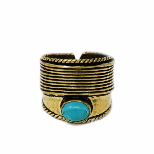 turquoise-stone-adjustable-brass-ring