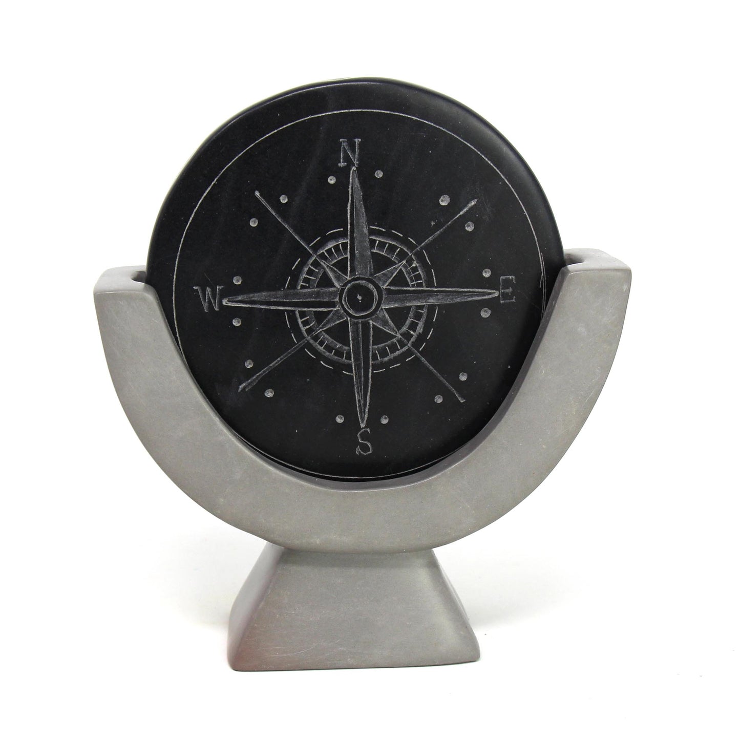 compass-soapstone-sculpture-dark-gray-stone