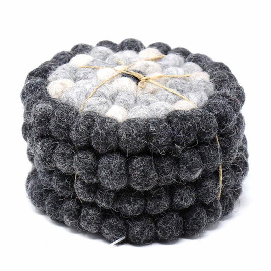 hand-crafted-felt-ball-coasters-from-nepal-4-pack-flower-black-grey-global-groove-t