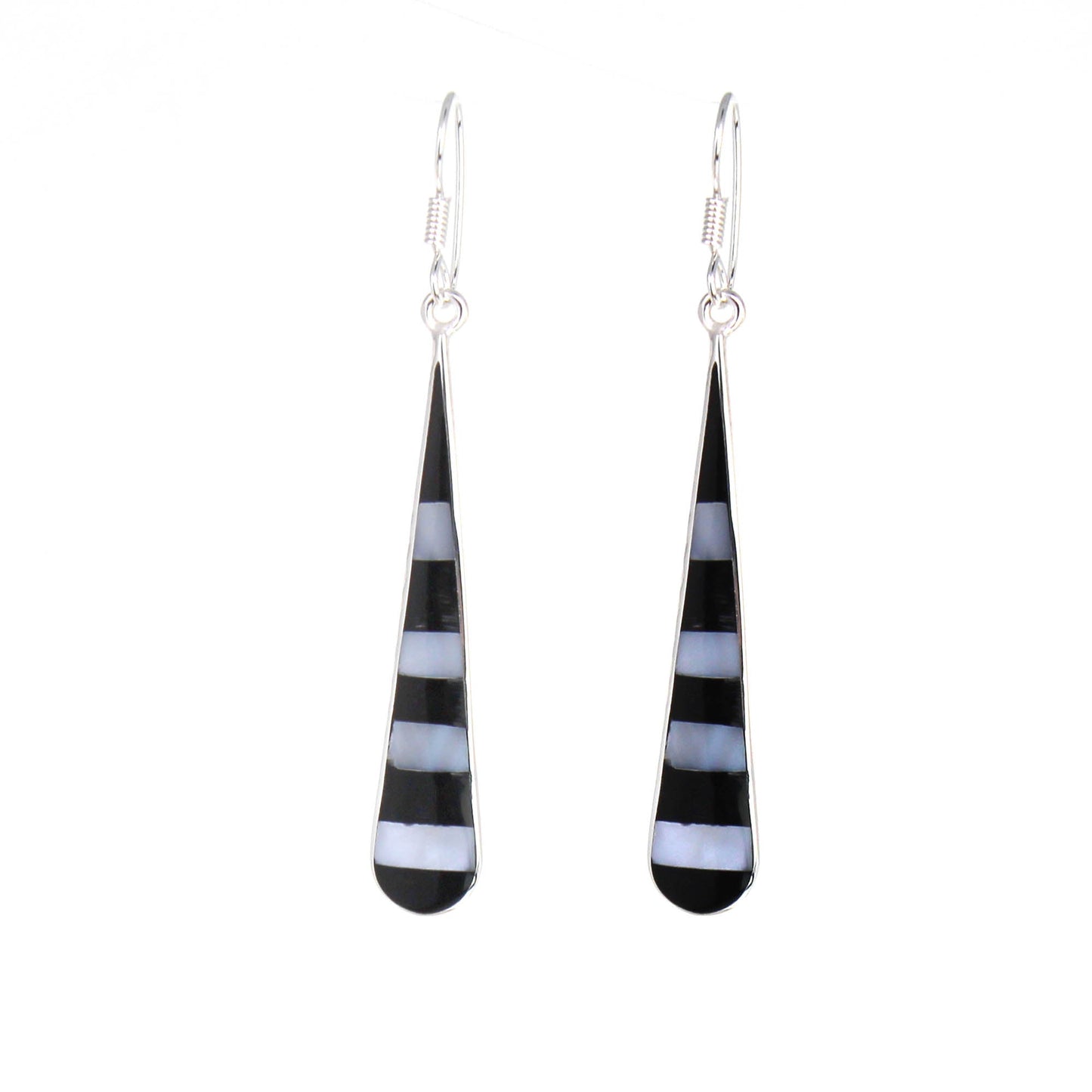 taxco-silver-black-onyz-abalone-zebra-long-teardrop-earrings