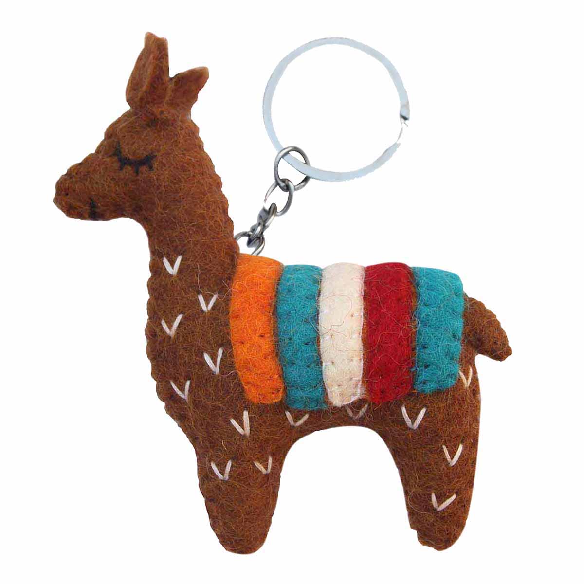 hand-crafted-felt-from-nepal-keychain-brown-llama