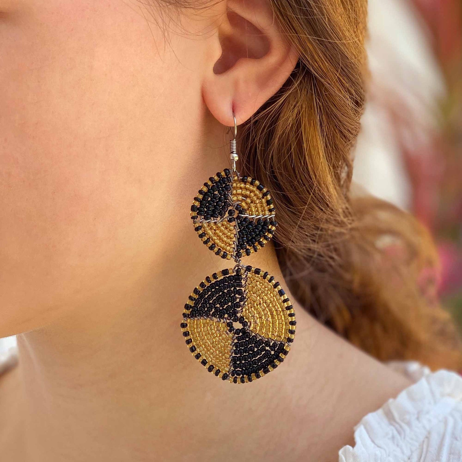 maasai-bead-double-circle-dangle-earrings-gold-and-black