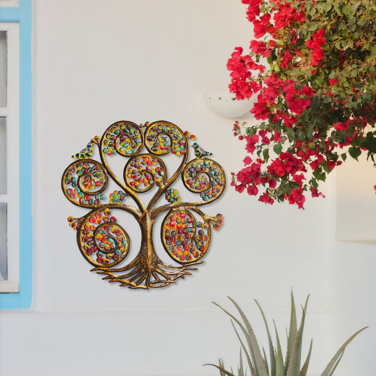 autumn-spiral-tree-of-life-haitian-steel-drum-wall-art