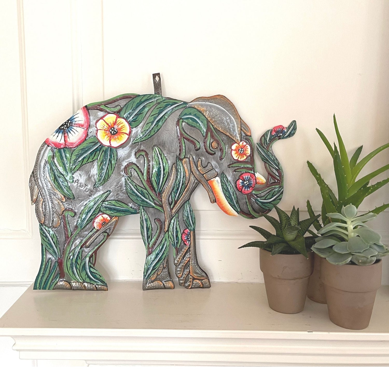 hibiscus-elephant-haitian-metal-drum-art