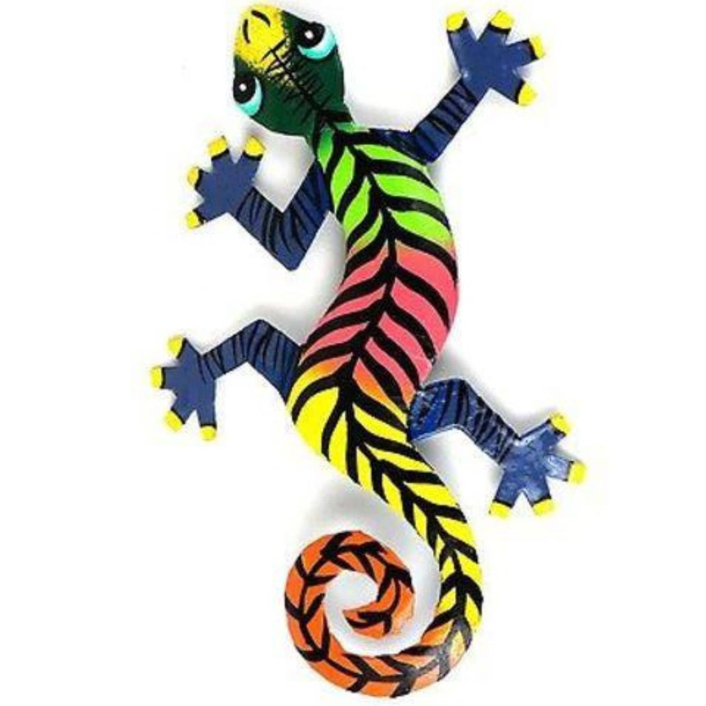 colorful-gecko-haitian-steel-drum-wall-art-13-inch-black-stipes