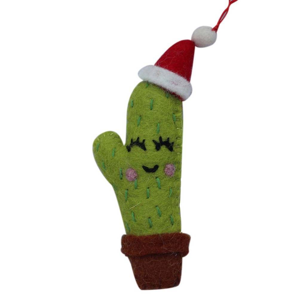 santa-hat-cactus-felt-ornament-global-groove