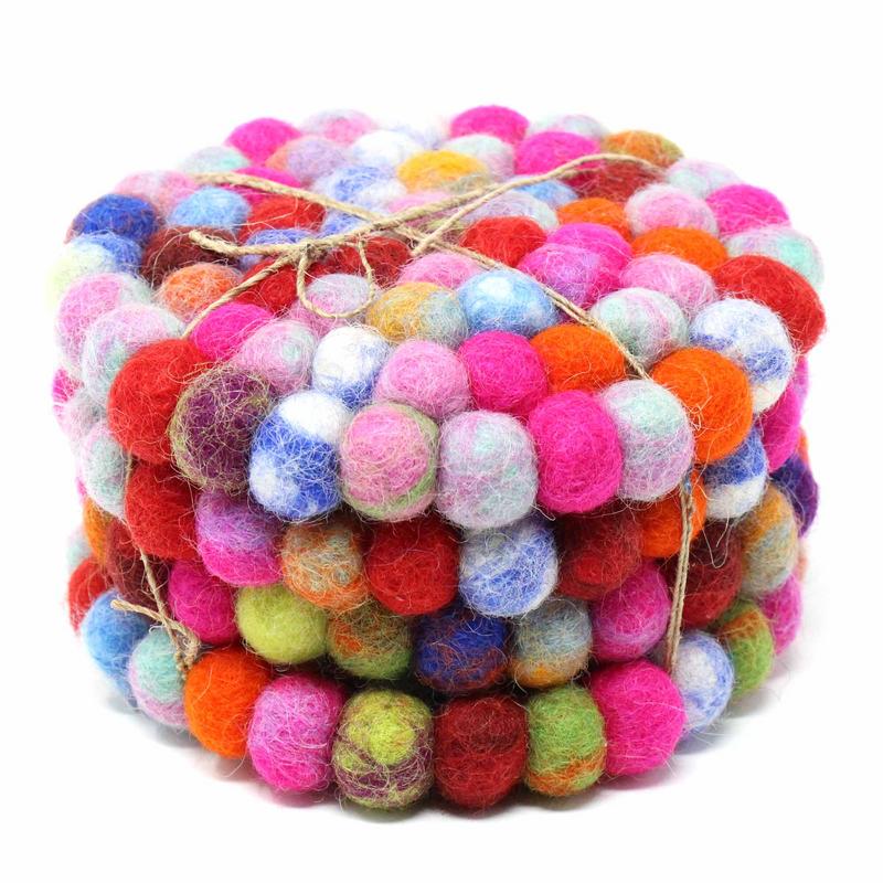 hand-crafted-felt-ball-coasters-from-nepal-4-pack-rainbow-global-groove-t