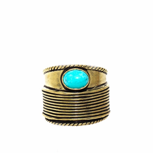 turquoise-stone-adjustable-brass-ring