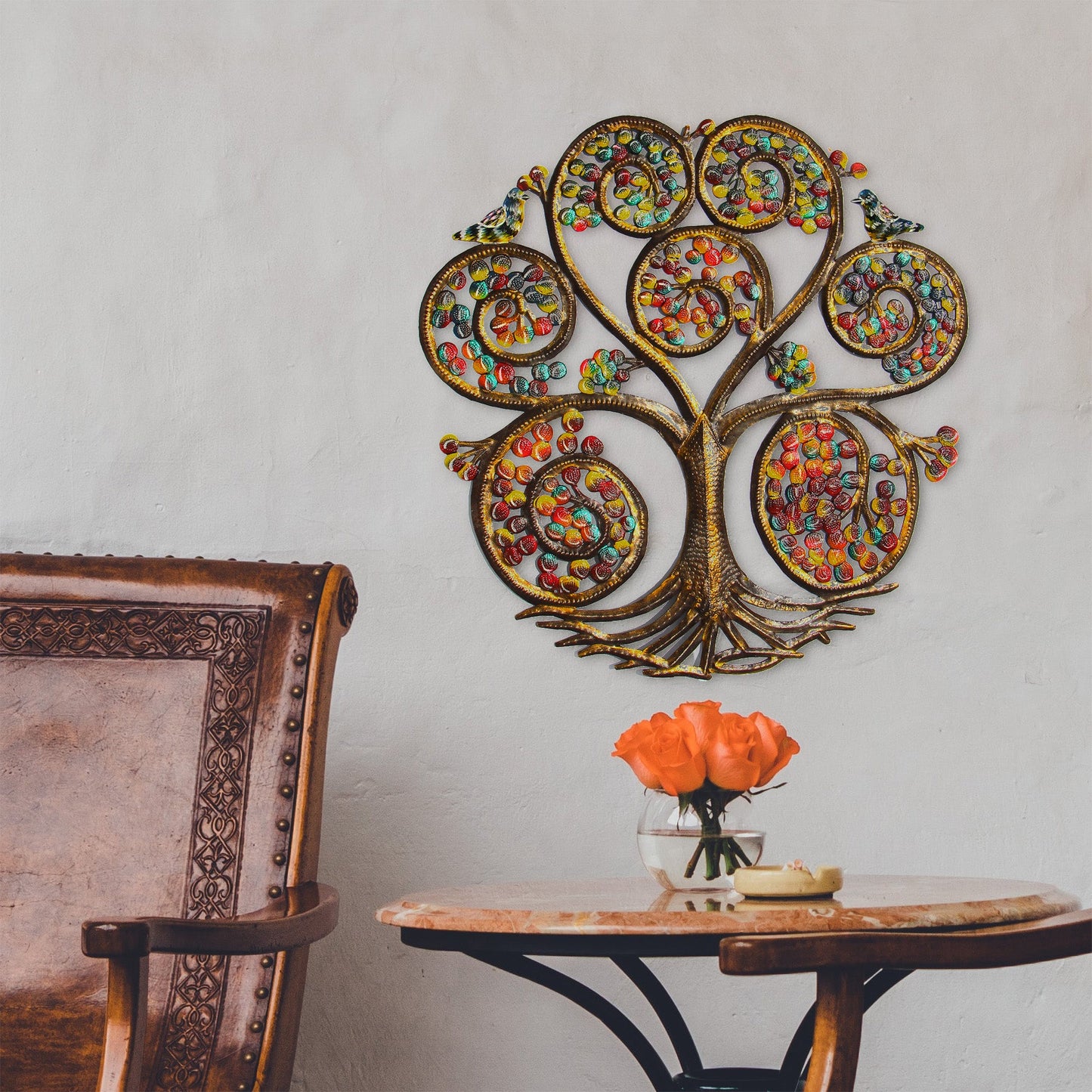 autumn-spiral-tree-of-life-haitian-steel-drum-wall-art