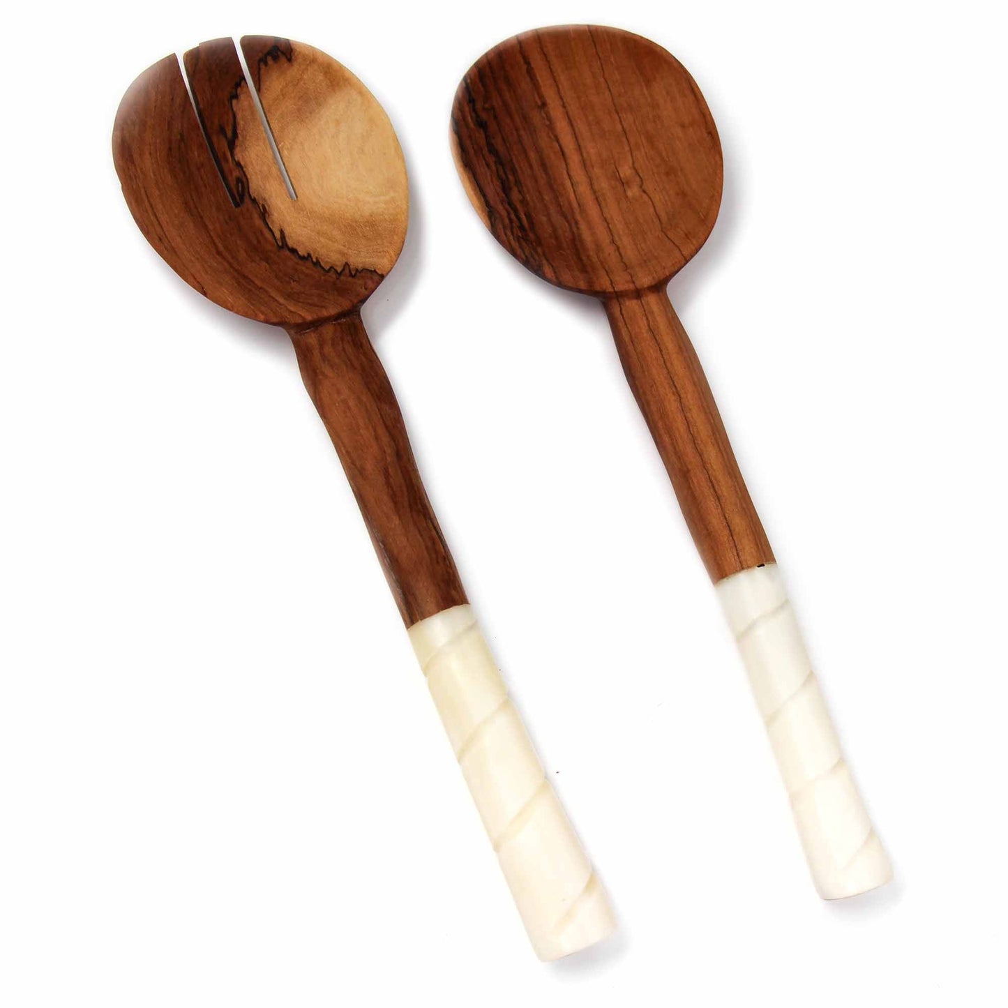 olive-wood-salad-servers-with-bone-handles-white-with-etching-design
