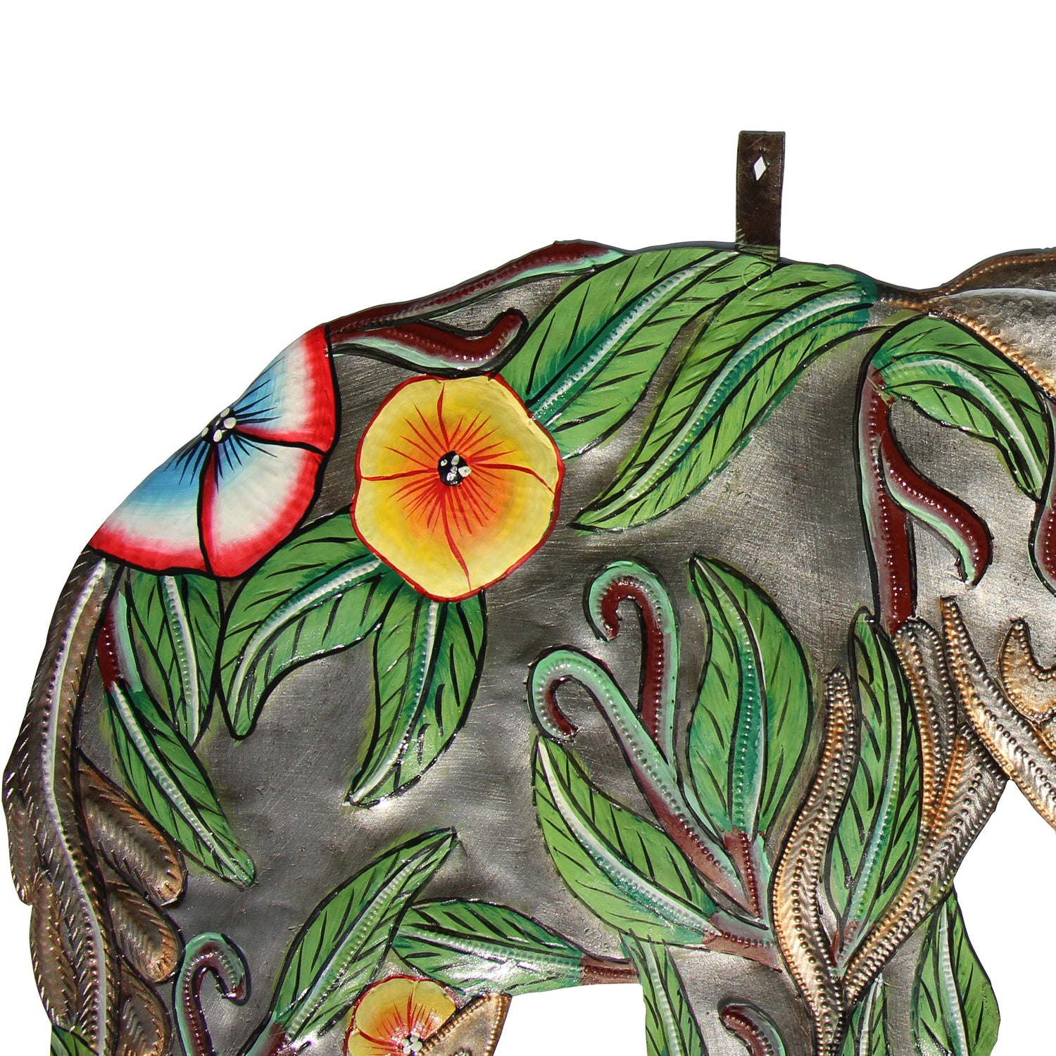 hibiscus-elephant-haitian-metal-drum-art